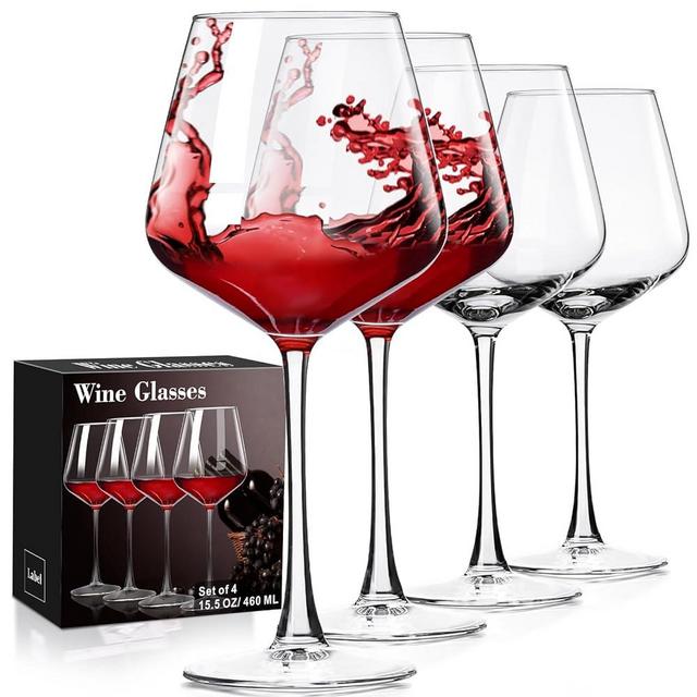 PARACITY Wine Glasses Set of 4, Hand Blown Crystal White and Red Wine Glasses, Burgundy Wine Glass, Christmas Gifts, 16oz Red Wine Glasses for Women, Men, Wedding and Birthday