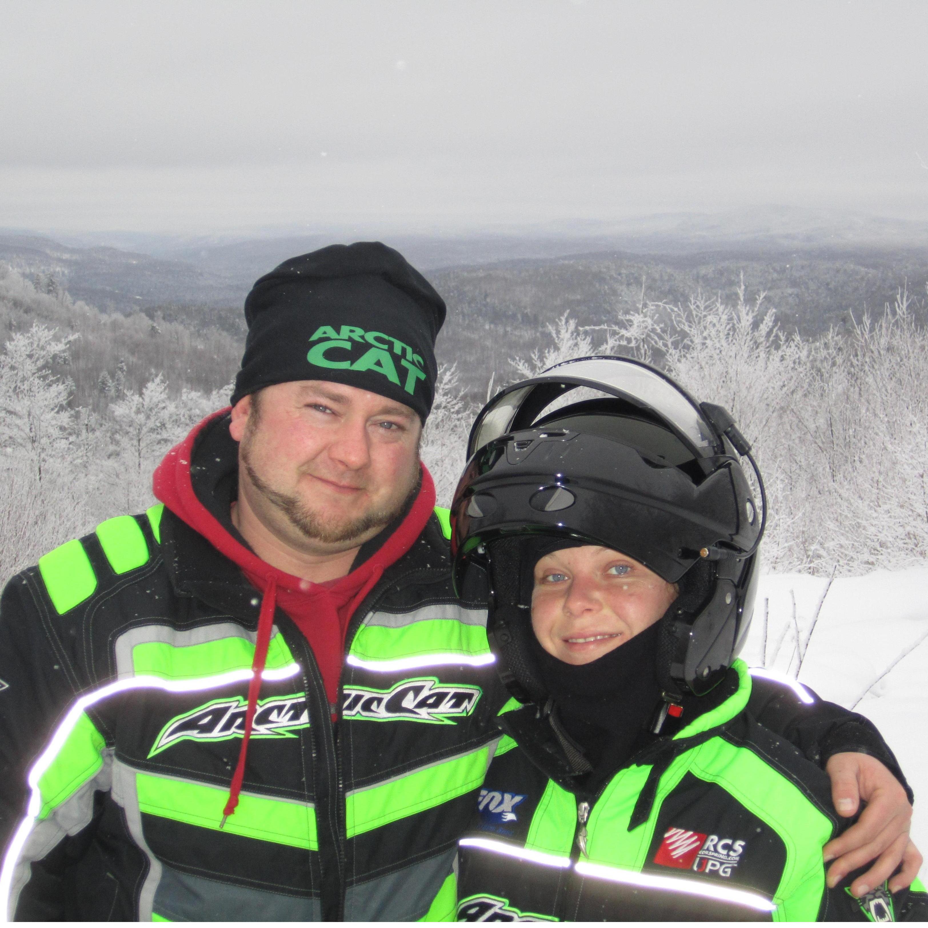 Snowmobiling in Pittsburg, "our spot".