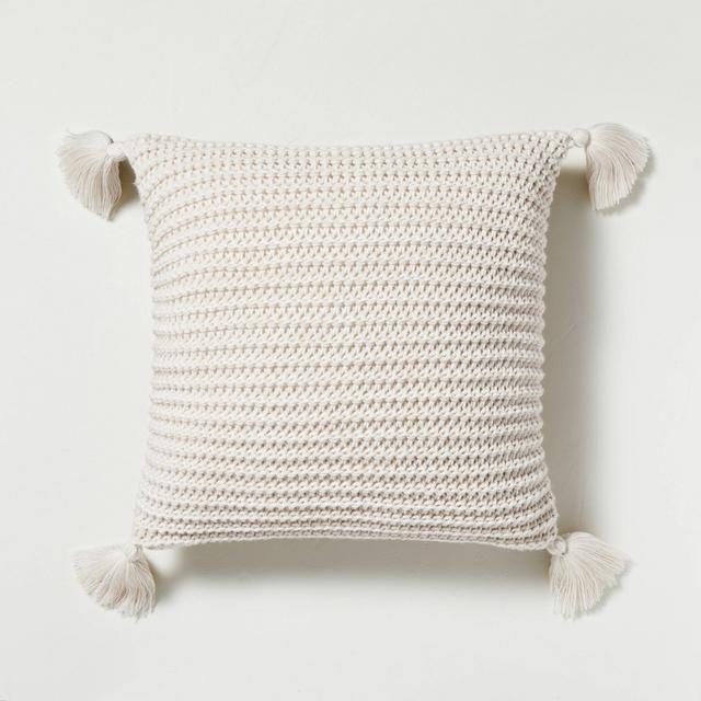 Chunky Knit Tassel Throw Pillow - Hearth & Hand™ with Magnolia