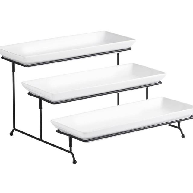 3 Tier Serving Stand and Rectangular Serving Plates