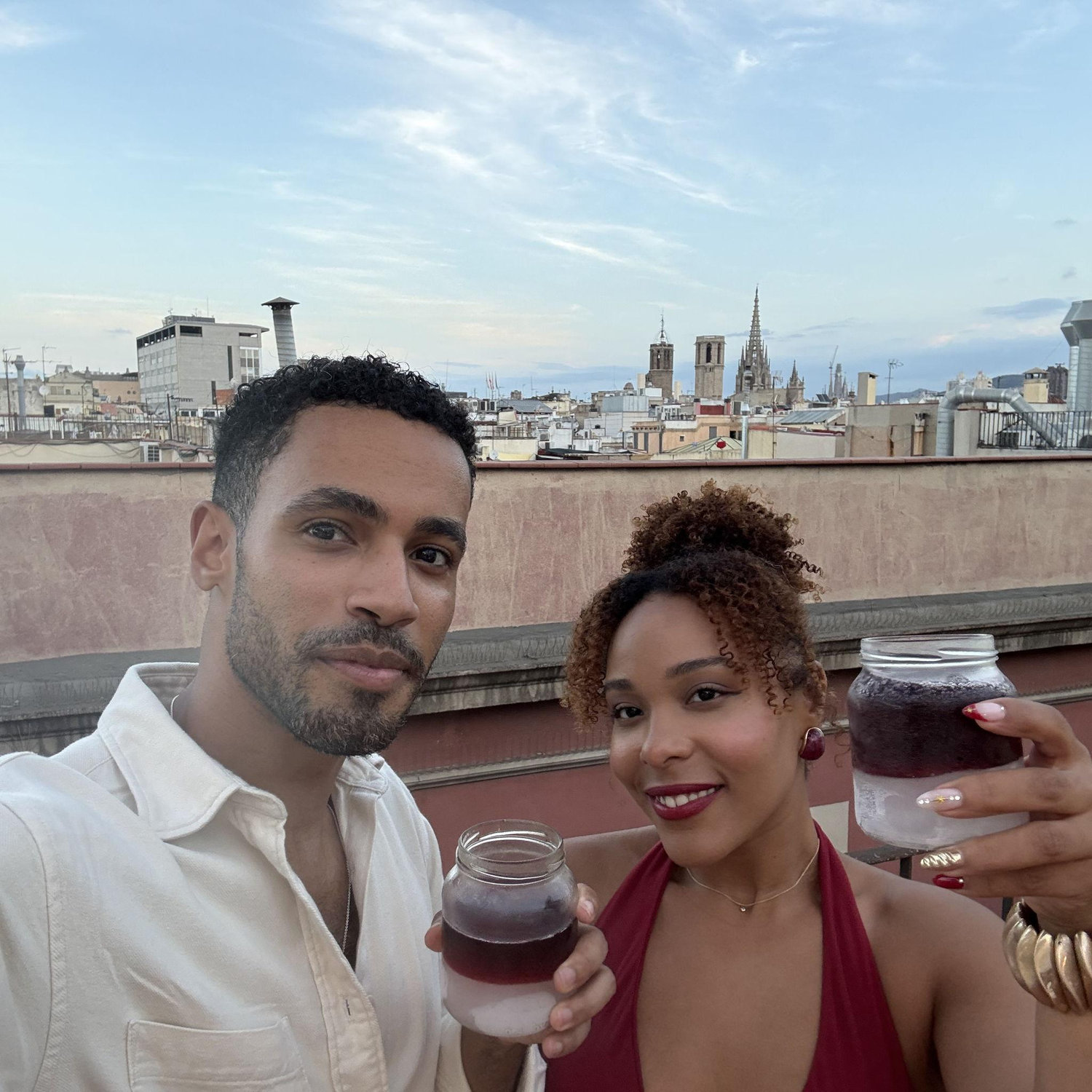 Enjoying the view of Barcelona before our Tango class