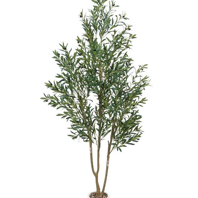 Sillaff Olive Tree 8FT Fake Tree Faux Plants Indoor with Pot Artificial Tree Nearly Natural Olive Branches and Fruits for Living Room Home Office Decorations