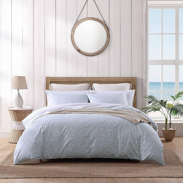 Tommy Bahama- King Duvet Cover Set, Reversible Cotton Bedding Set with Matching Shams, Coastal Home Décor (Koya Bay Blue, King)