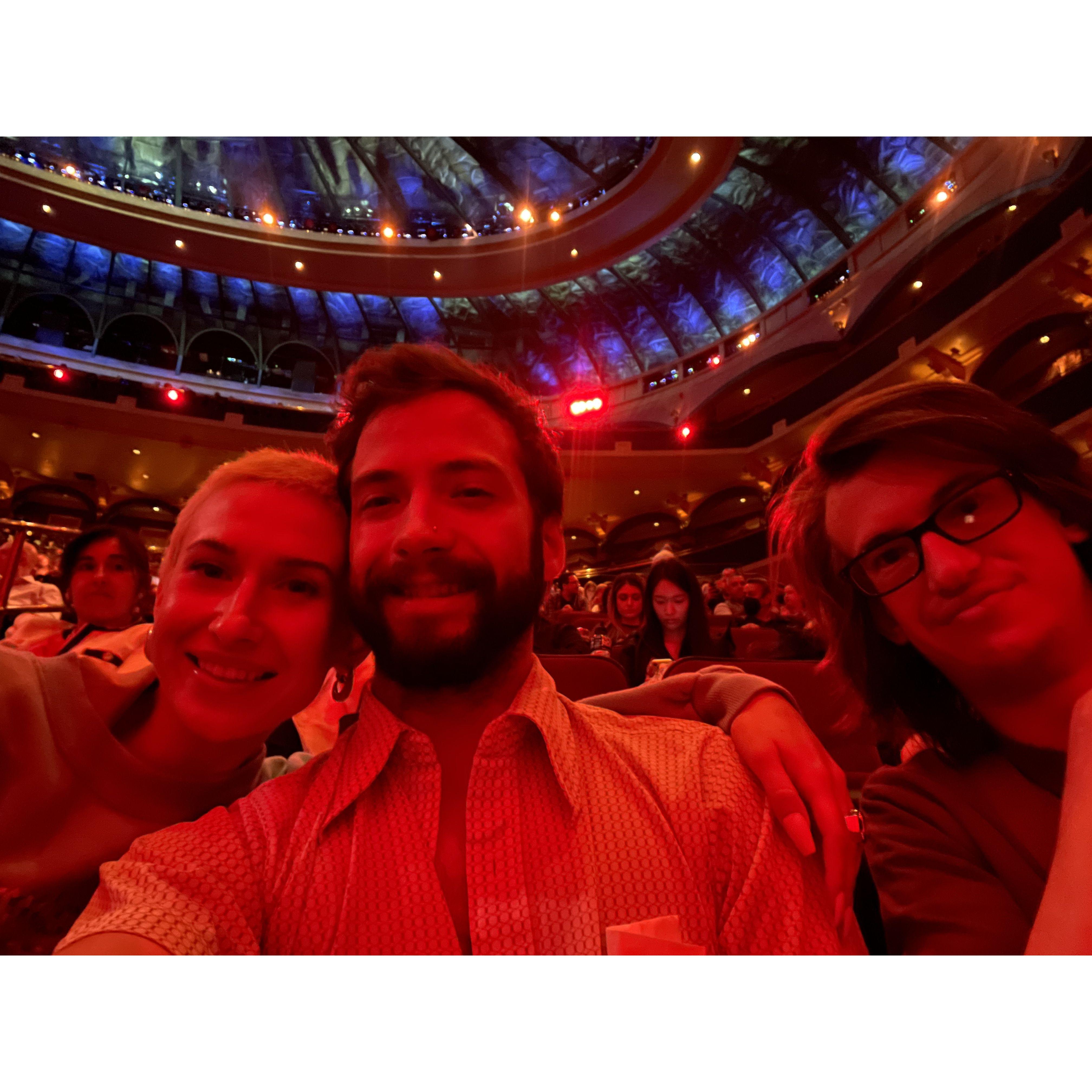Seeing Cirque De Sole in Vegas with Amanda's grandmother "Gailu", and brother Joey. 2022