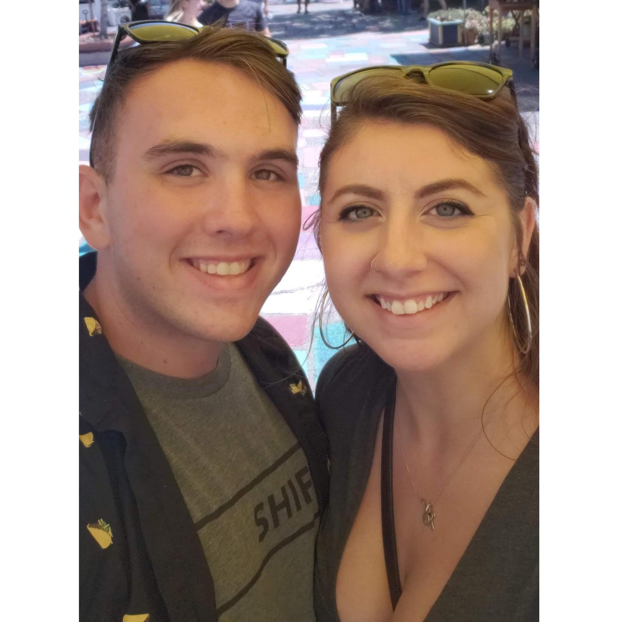 While unable to move to their new California home until about 6 weeks after the wedding, Anna&Vince love to visit areas of Balboa Park like the Spanish Village, the Timkin, and the Zoo *together* now.