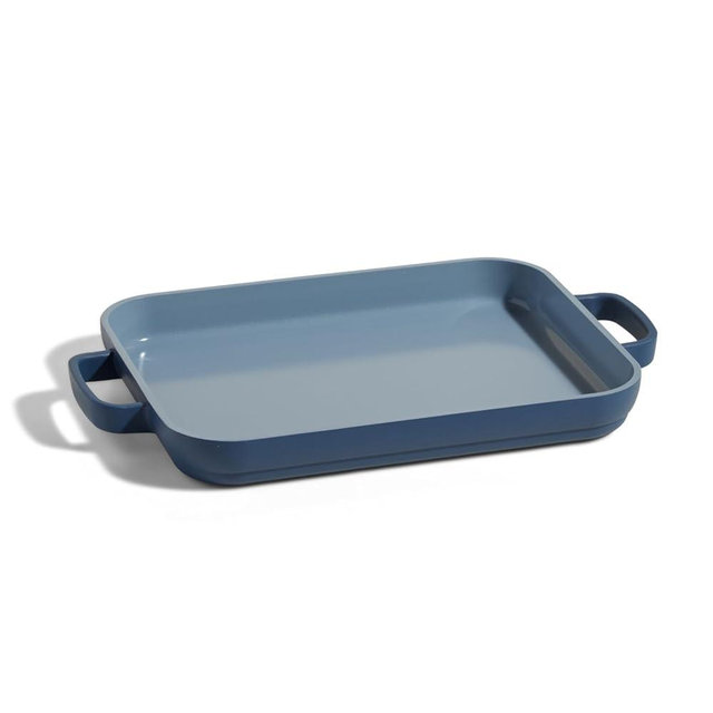 Our Place Mini Griddle Pan - 2 Quart Nonstick Ceramic Sheet Pan & Stovetop Griddle with Handles | Toxin-Free Cast Aluminum | Oven Safe up to 450°F | Compatible with All Cooktops | Blue Salt