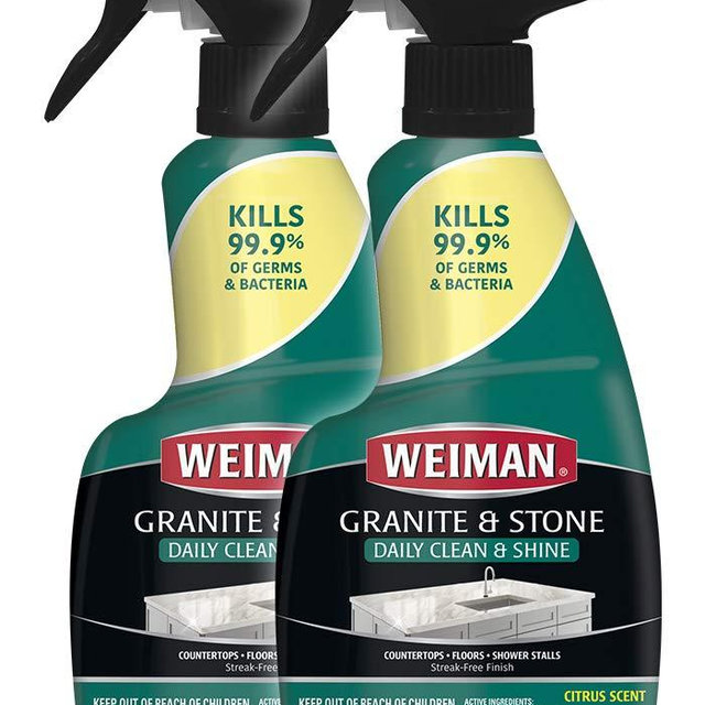 Weiman Disinfectant Granite Daily Clean & Shine - 12 fl oz (2 Pack) Safely Clean Disinfect and Shine Granite Marble Soapstone Quartz Quartzite Slate Limestone Corian Laminate Tile Countertop
