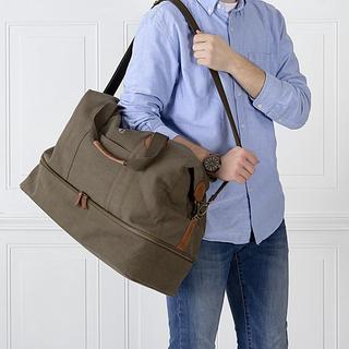 Personalized Dark Green Canvas Transport Weekender