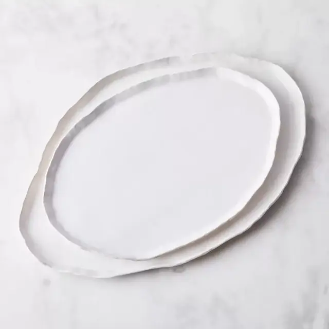 Handmade Crinkle Edge Platter, by Looks Like White (Large, "17)