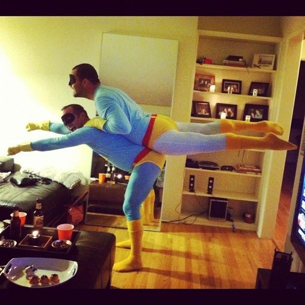 First Halloween together.  We went as The Ambiguously Gay Duo (obviously).
