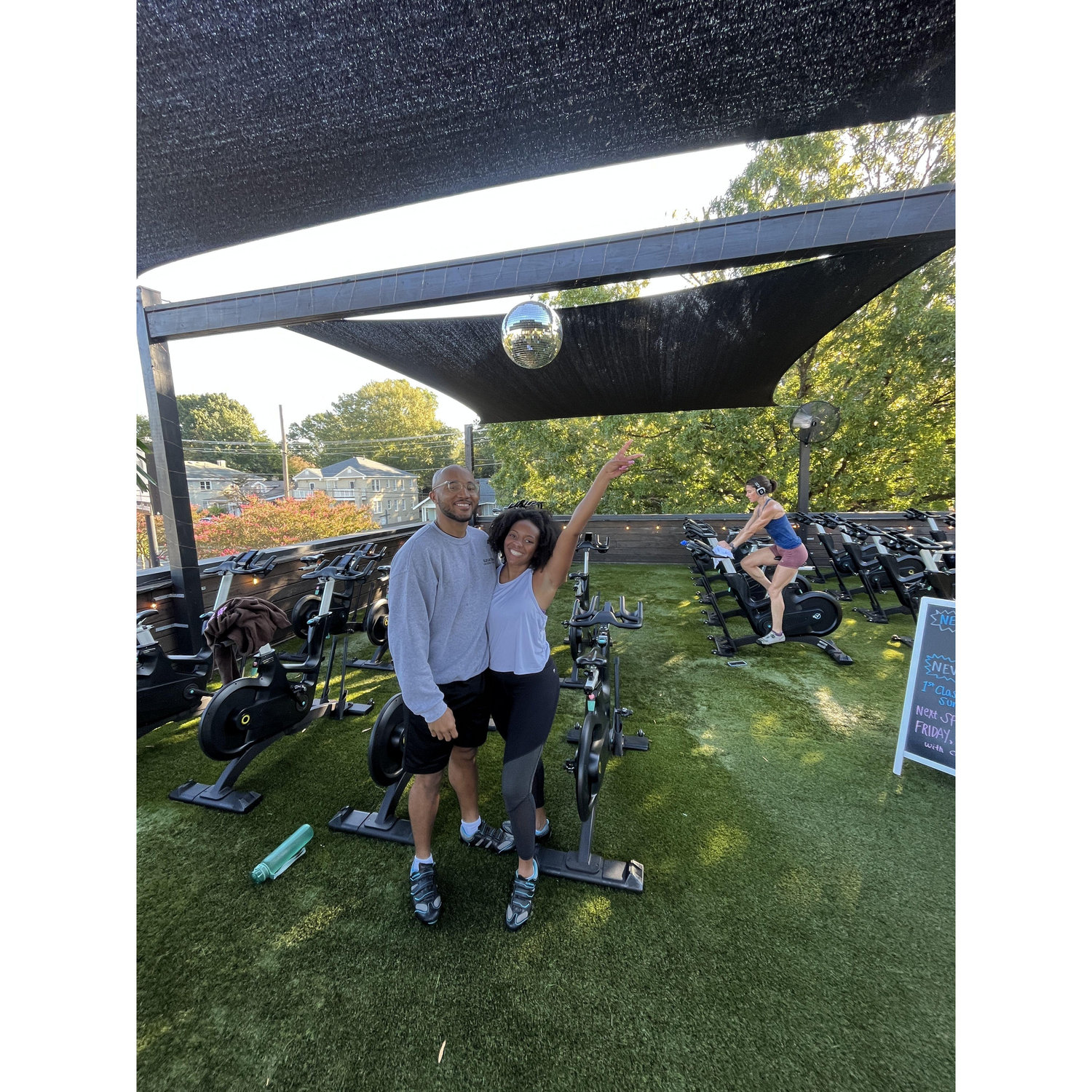 We love taking cycling classes together!
