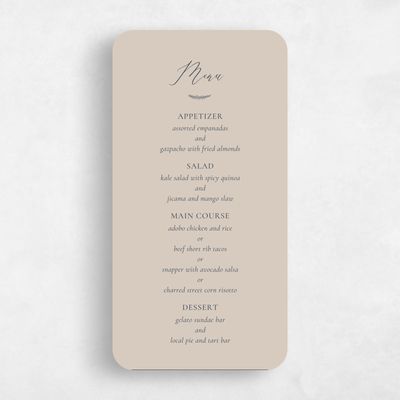 Brown Rounded Wedding Menu - Humbyrd
