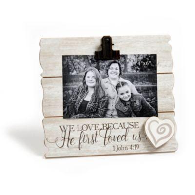 1 John 4:19 Photo Frame with Clip