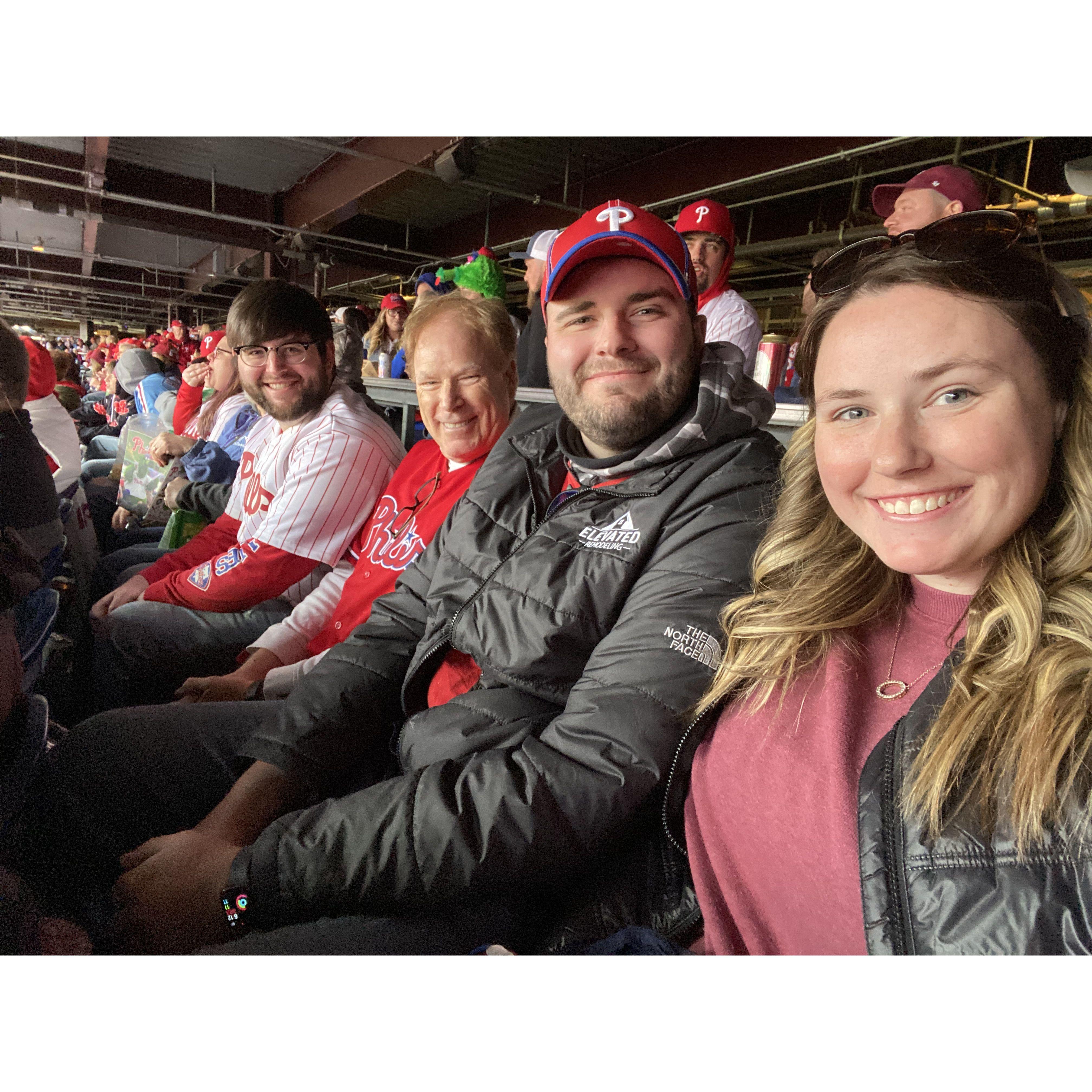 Bobby asked my dad for his blessing at this Phillies game, without me even knowing. April 2023.