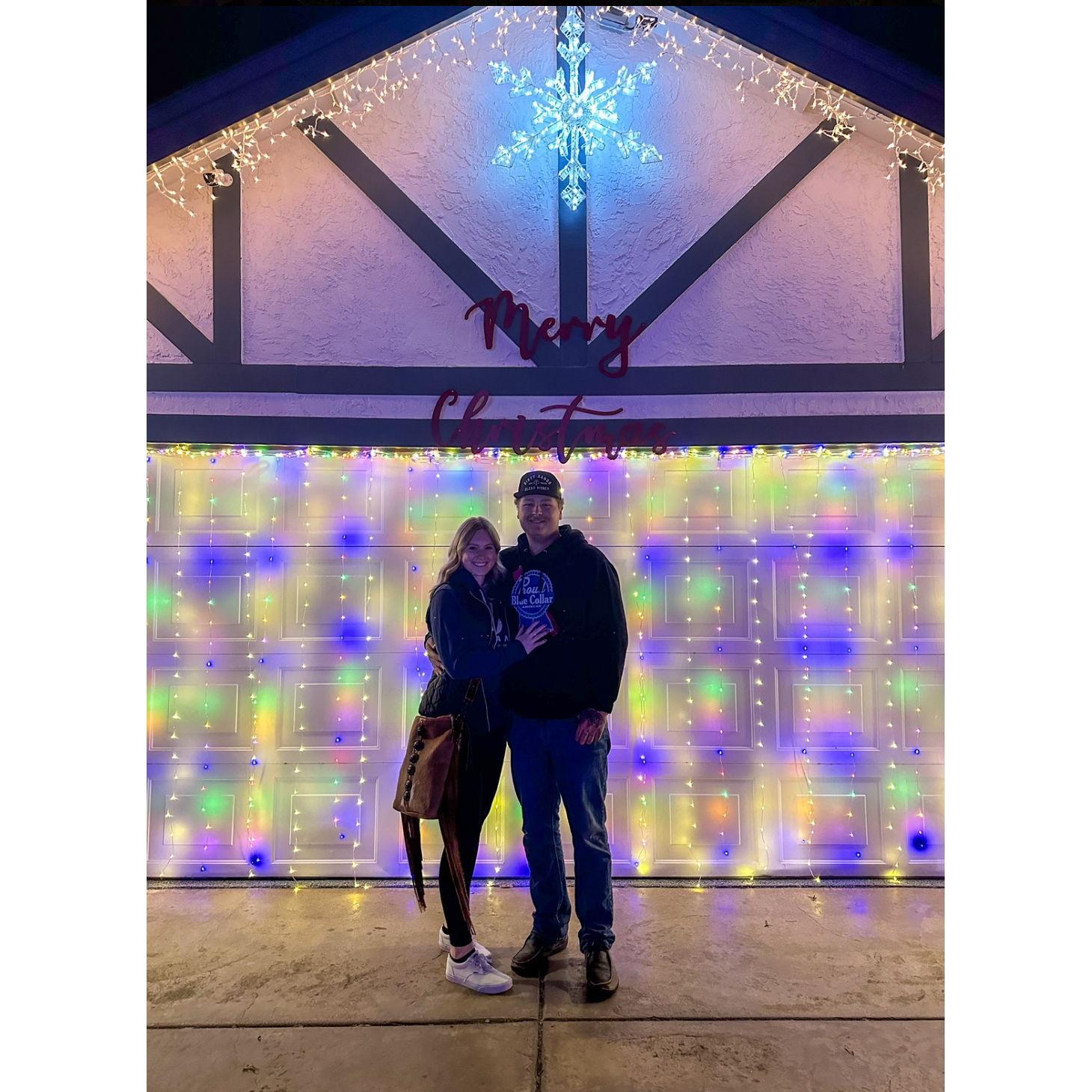 Seeing Christmas lights!