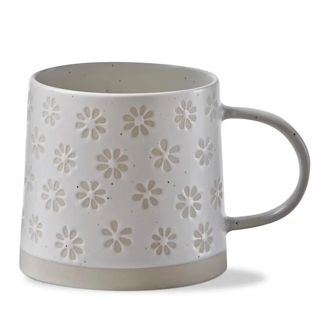 tag Fleur Coffee Mug Natural Stoneware Everyday 16oz Dishwasher Safe