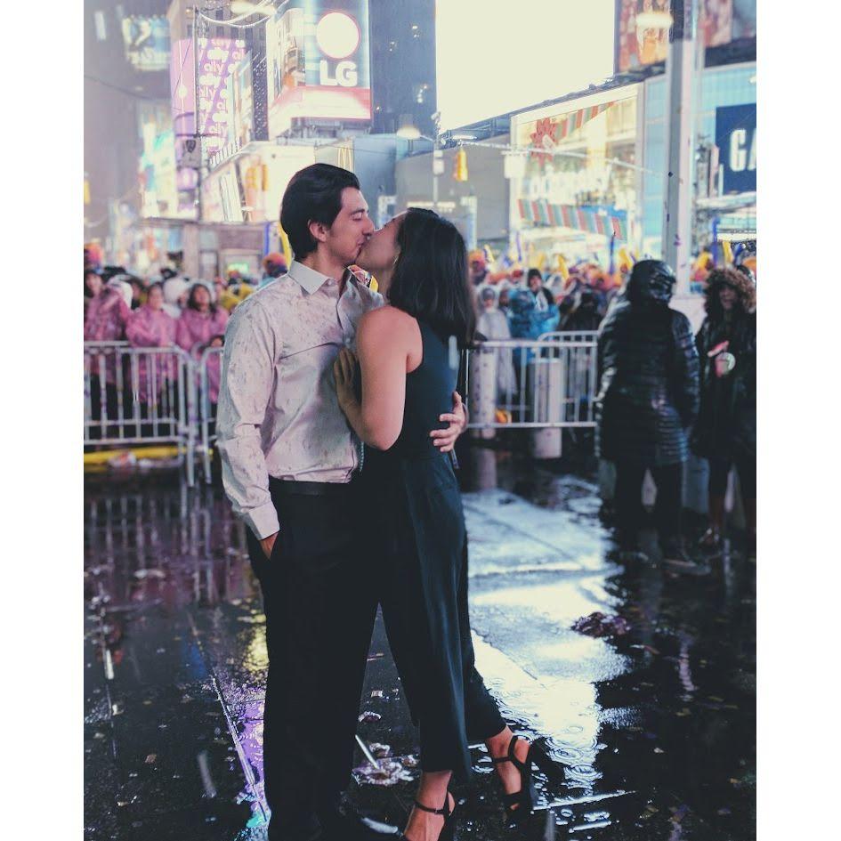 first new years together in NYC time square