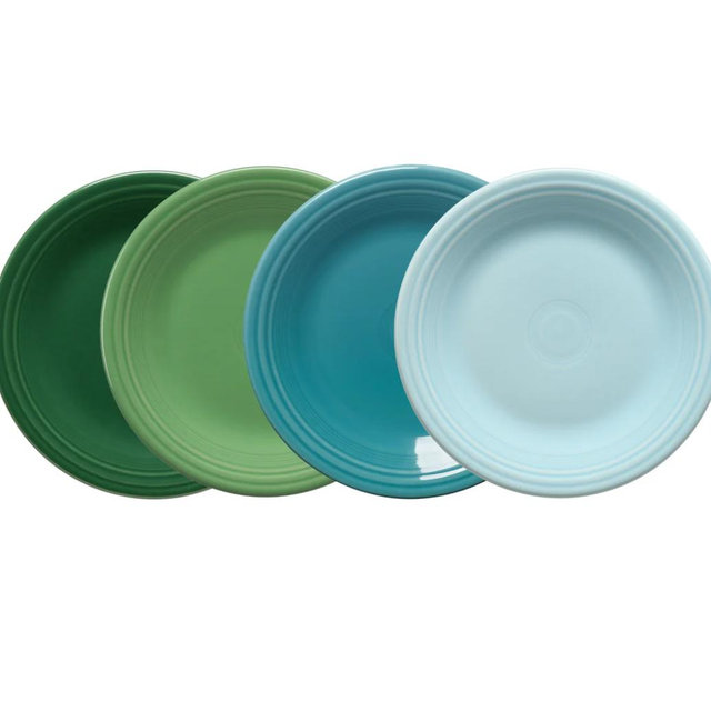 Mixed Aegean Classic Rim 10 1/2 Inch Dinner Plate, Set of 4