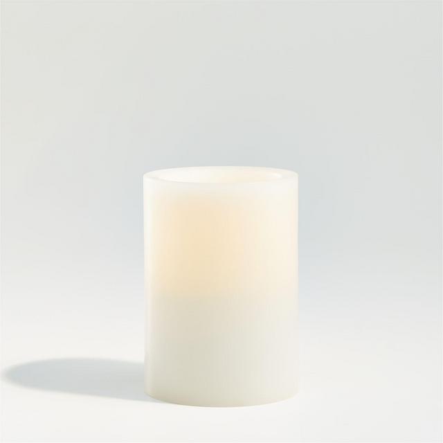 Warm White Flameless 3"x4" Wax Pillar Candle