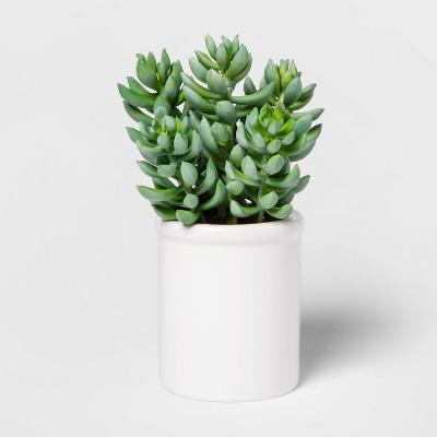 8&#34; x 4&#34; Artificial Succulent in Ceramic Pot Green/White - Threshold&#8482;