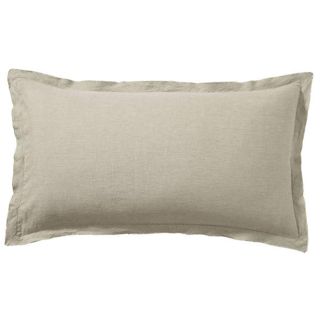 Eucalyptus Belgian Flax Linen Double Flange King Shams, Set of 2
