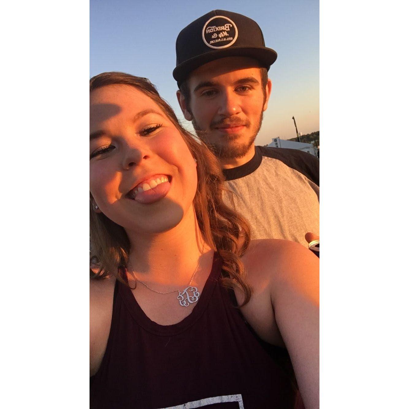 Our first picture together, circa 2016, before we even started dating