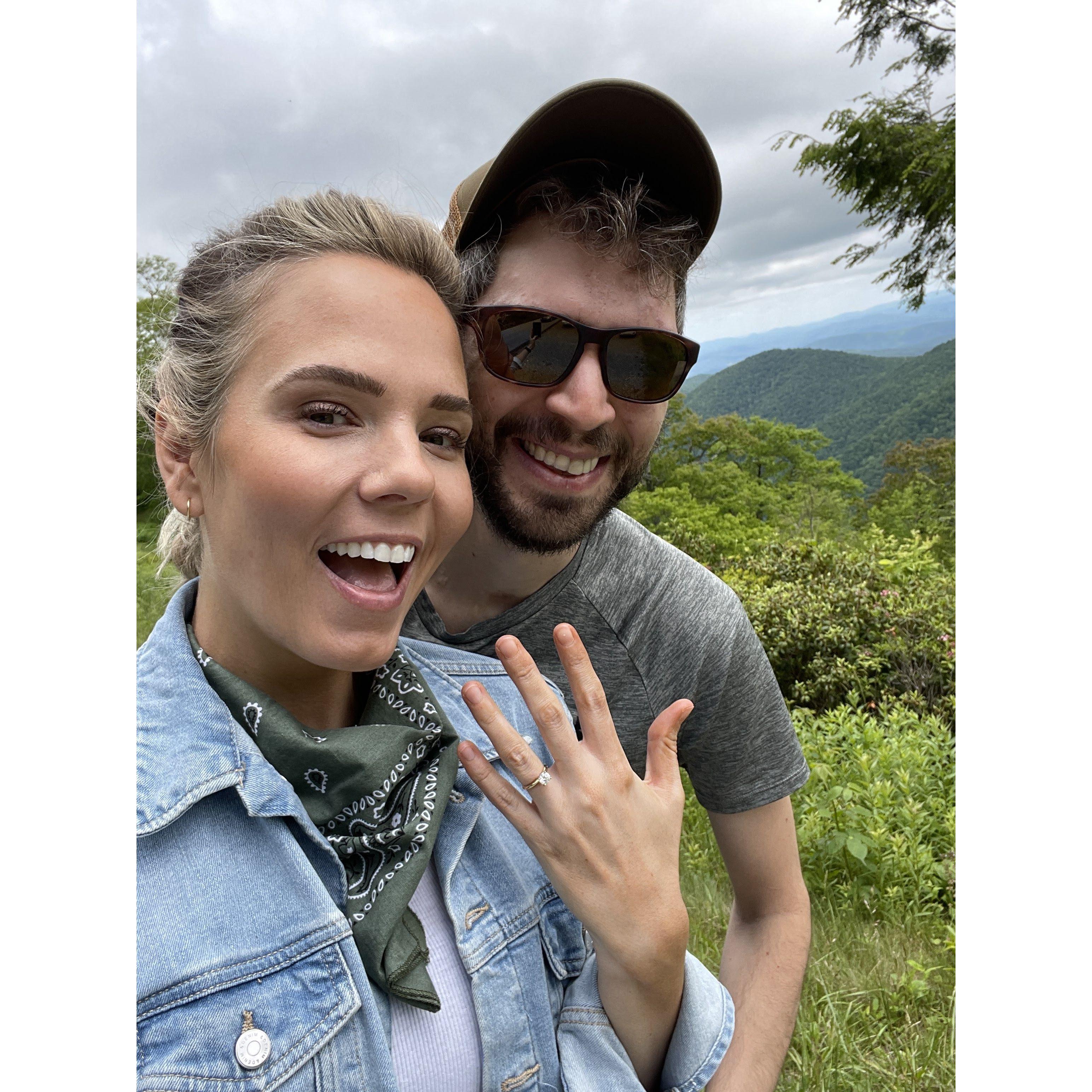 Celebrating our engagement in Asheville, NC!
