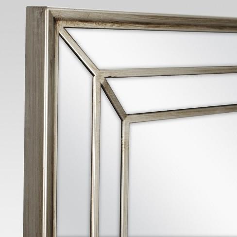 Rectangle Beveled Decorative Wall Mirror-Champagne