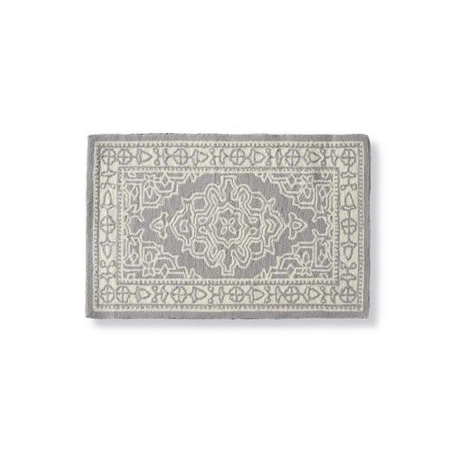 Yasmin Memory Foam Kitchen Rug, Blue/Ivory