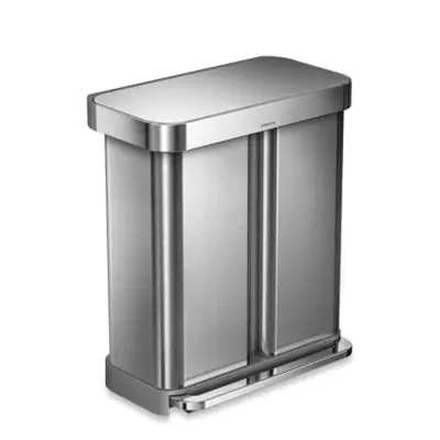 simplehuman® Dual Compartment Rectangular 58-Liter Step Trash Can