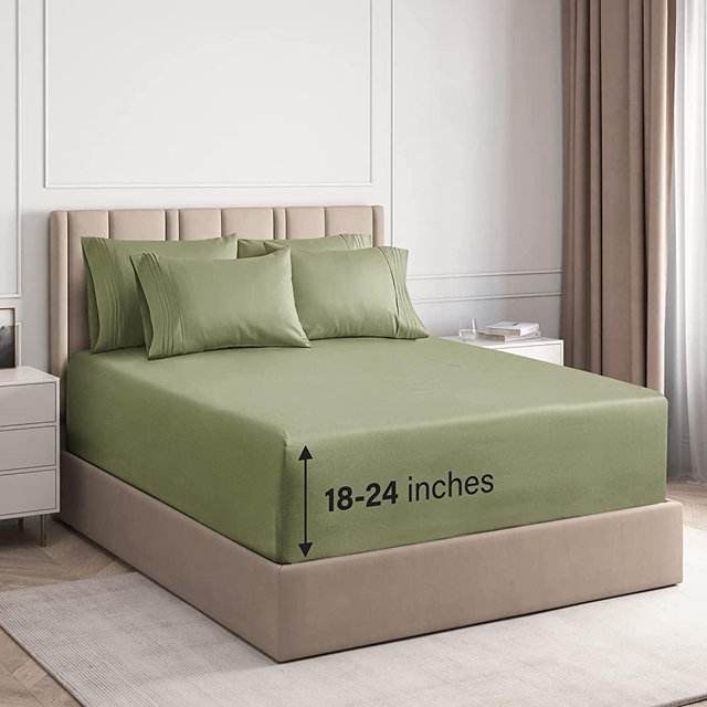 Extra Deep Pocket Sheets - 6 Piece Sheet Set - Cal King Size Sheets Deep Pocket - Extra Deep Bed Sheets - Deep California King Fitted Sheet Set - Super and Ultra Deep Sheets - for Extra Deep Mattress