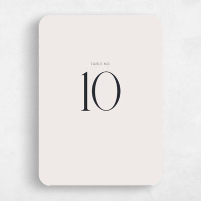 Beige Rounded Wedding Table Number - Amberley