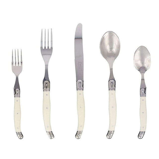 French Home 20 Piece Laguiole Flatware set in Faux Ivory