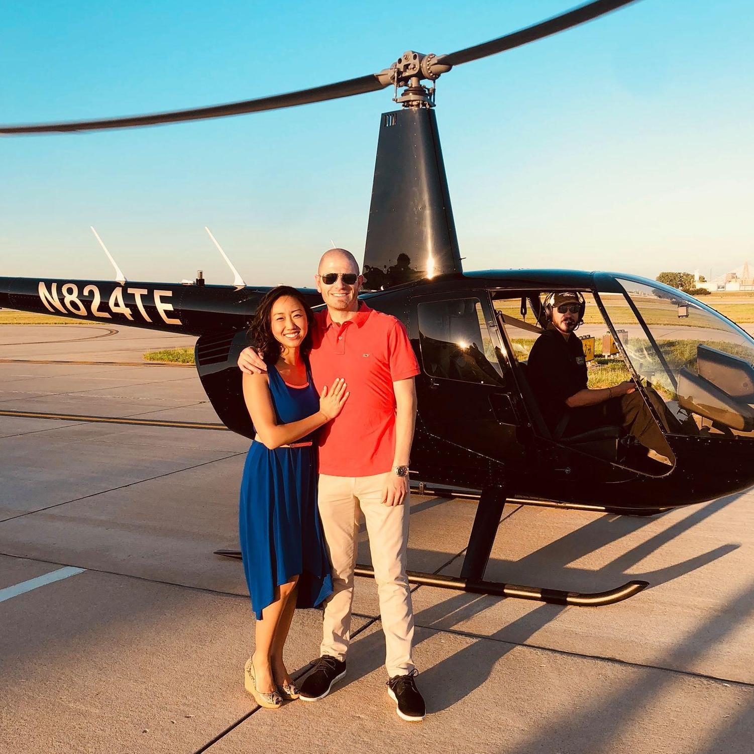 Bo booked Sam a helicopter ride over KC for his 30th birthday.