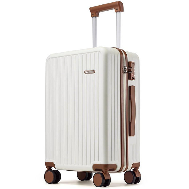 Ruausine Carry on Luggage Airline Approved, Hardside Carry-on Suitcase with Spinner Wheels, Hard Shell Lightweight Small Travel Luggage with TSA Lock (White)
