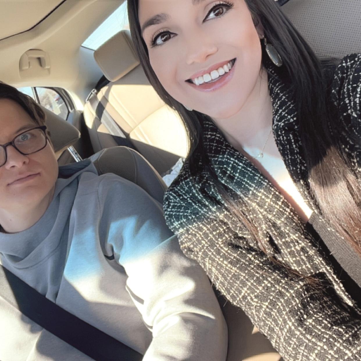 Casual date, picture was taken off guard! Which, we have many of!