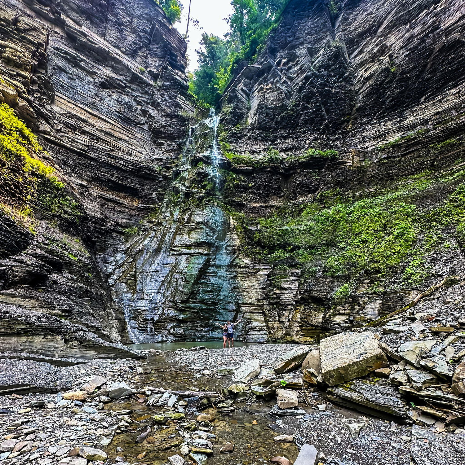 One of Ceci's favorite Keuka Lake gulley hikes growing up (we are the tiny specks near the waterfall)