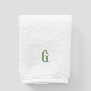 Applique Signature Washcloths (pair) - Personlized with "G" in Green