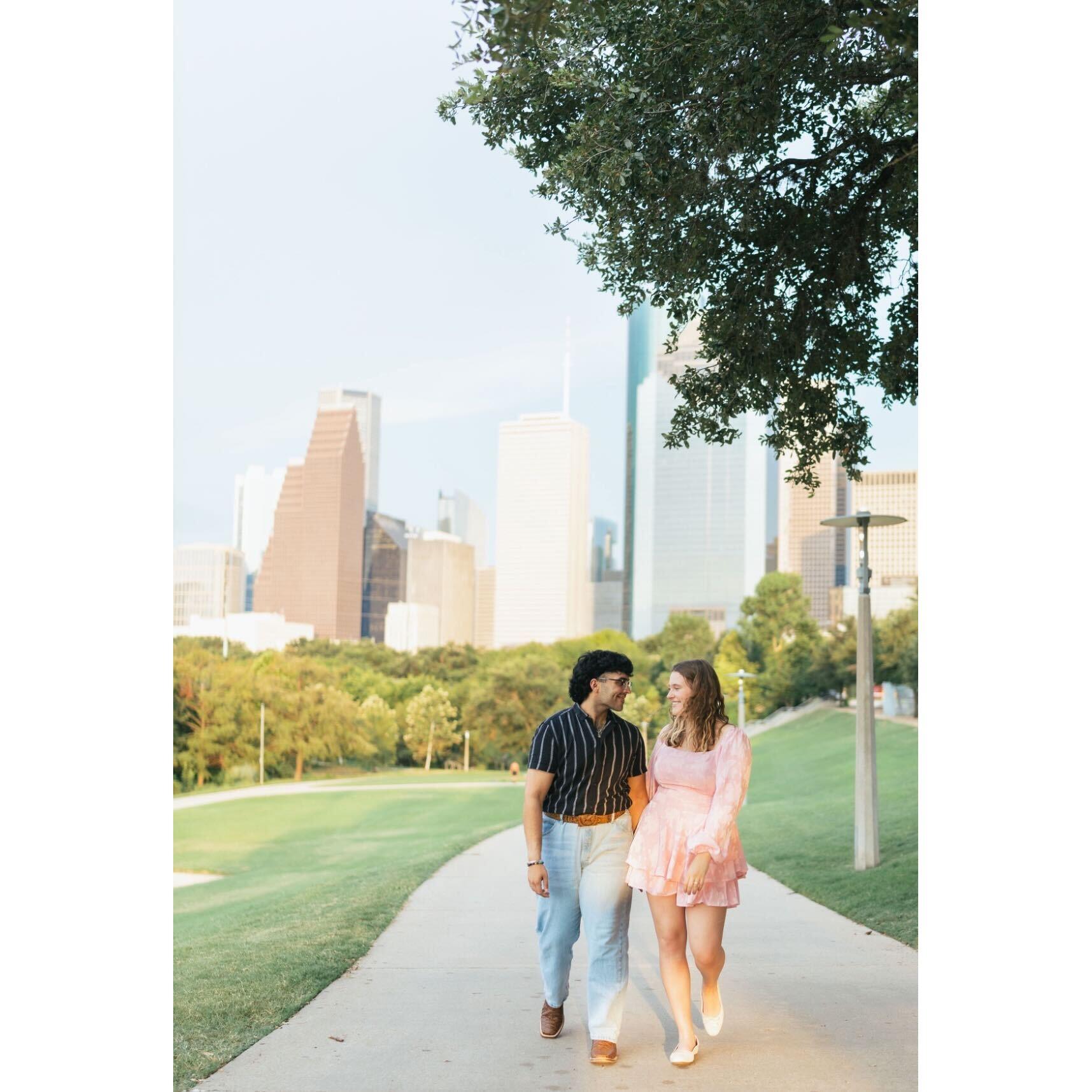 At Buffalo Bayou Park, where Gavin took Grace on their first date!