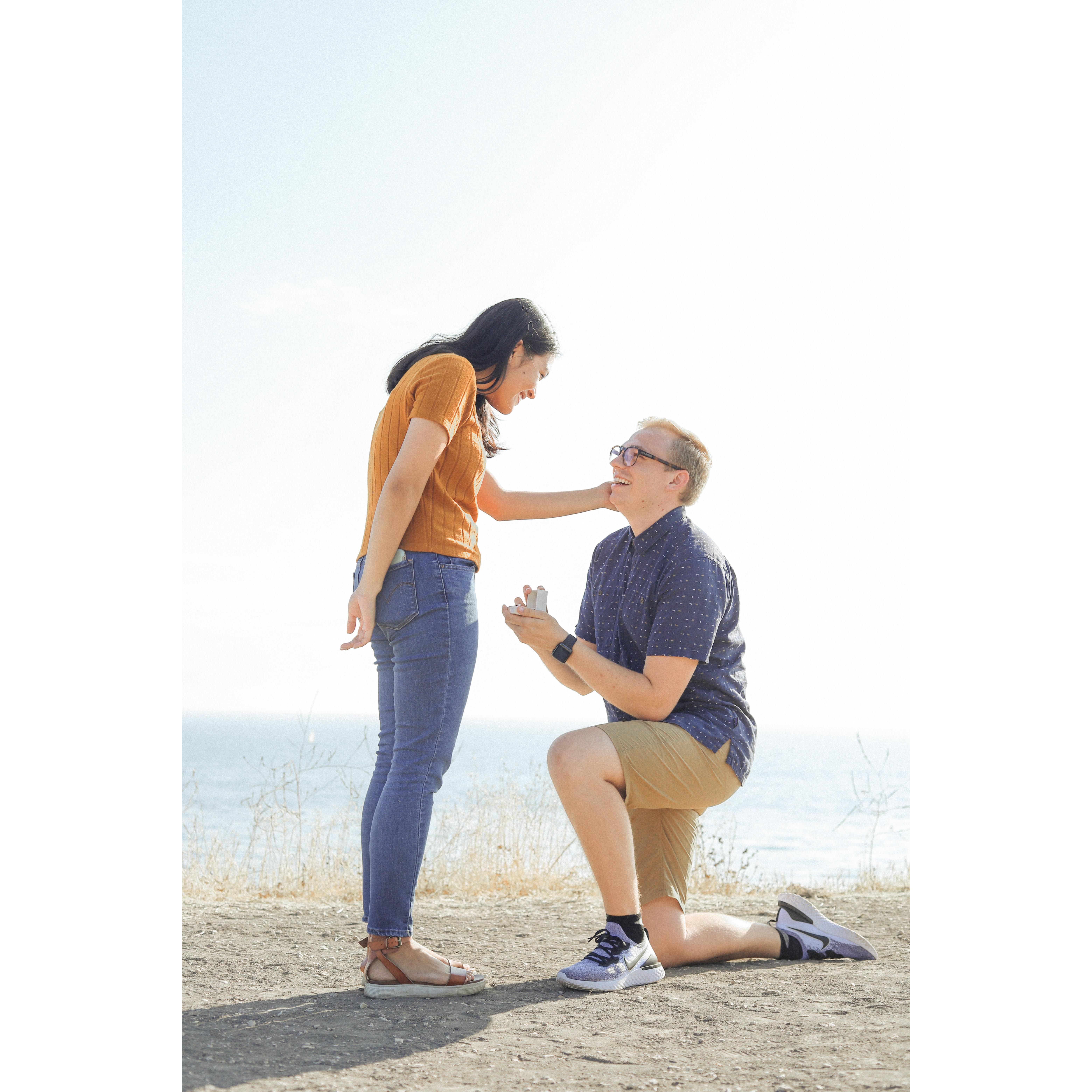 July 2020- We got engaged in Chloe's hometown in California!
