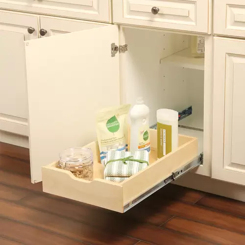 Knape & Vogt 14.78-in W x 5-in H 1-Tier Pull Out Wood Soft Close Cabinet Organizer at Lowes.com