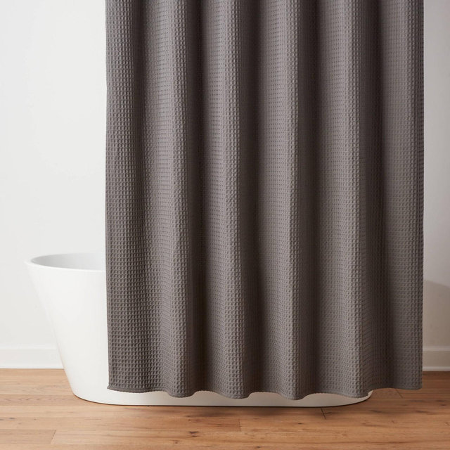 72"x72" Waffle Weave Shower Curtain Dark Gray - Threshold™
