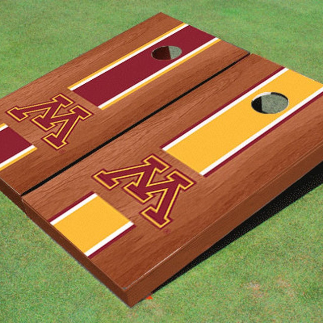 University of Minnesota Rosewood Alternating Long Stripe Cornhole Boards