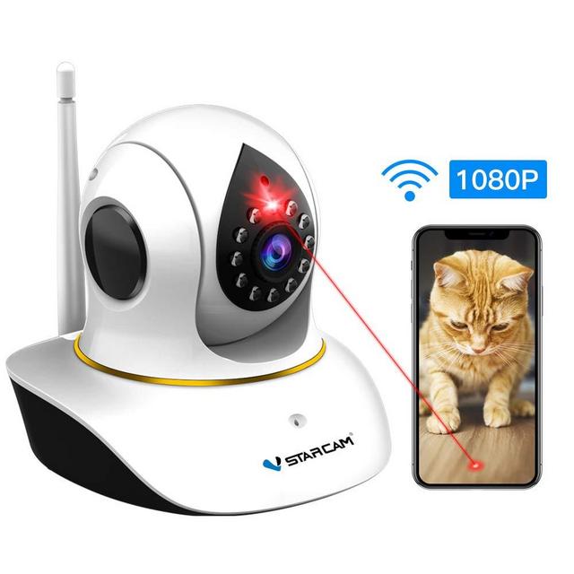 Pet Camera, VSTARCAM Dog Camera with Laser Wireless Cat Camera 1080P Baby Monitor Camera with 2 Way Audio, Night Vision Sound Motion Alerts, APP Remote Control Home Security Camera for Pet & Baby