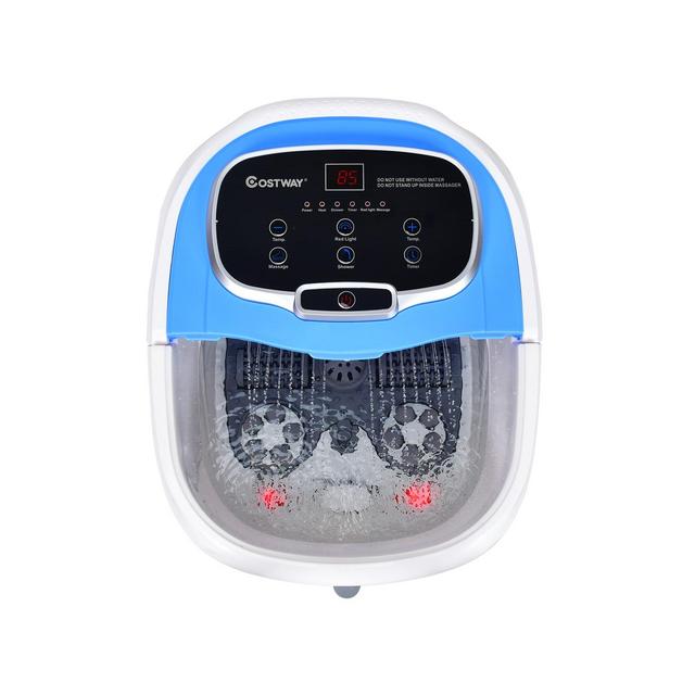 Costway Portable Foot Spa Bath Motorized Massager Electric Feet Salon Tub w/ Shower GreyBlue