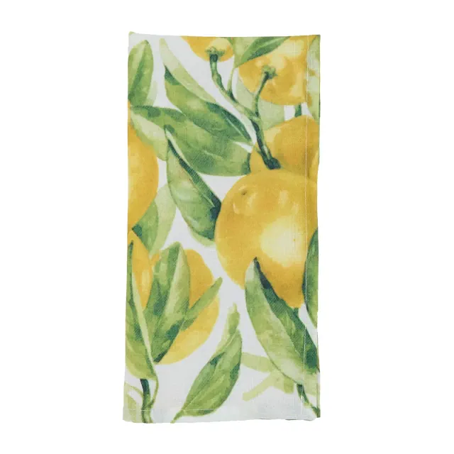 Saro Lifestyle Printed Lemon Table Napkins , 20", Multicolored