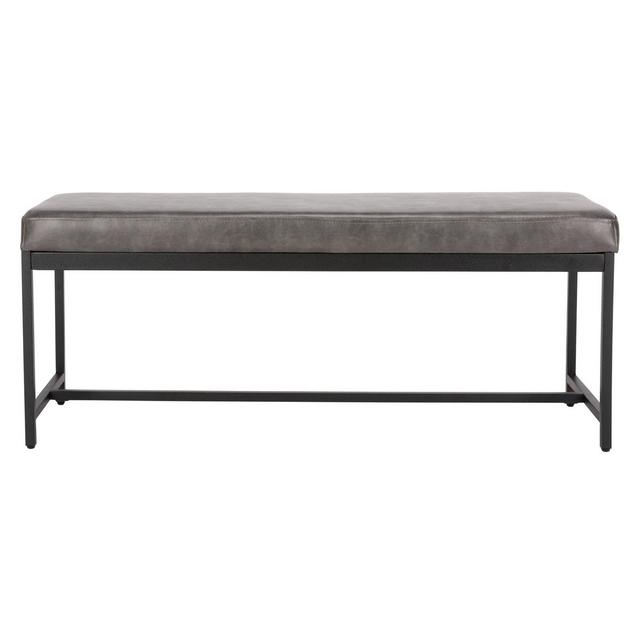 Chase Faux Leather Bench Gray - Safavieh