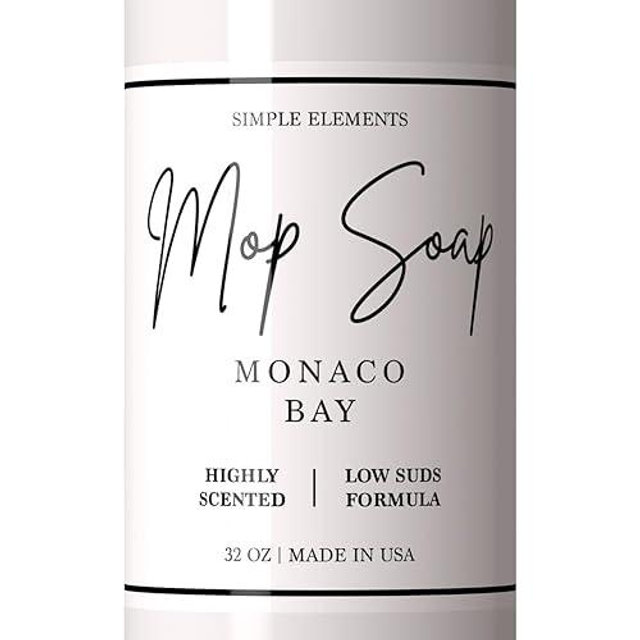 Mop Soap Highly Scented Fragrance, Long Lasting Luxury Floor Cleaner for Hardwood, Tile, Laminate & Stone, Low Suds No Residue Formula, All Mop Types, Made in USA, 32oz Monaco Bay Fragrance