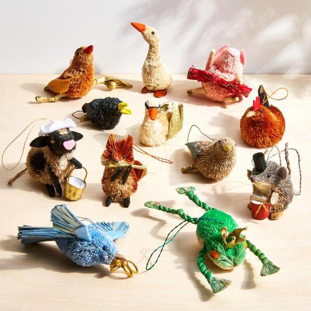 12 Days of Christmas Buri Animal Ornaments