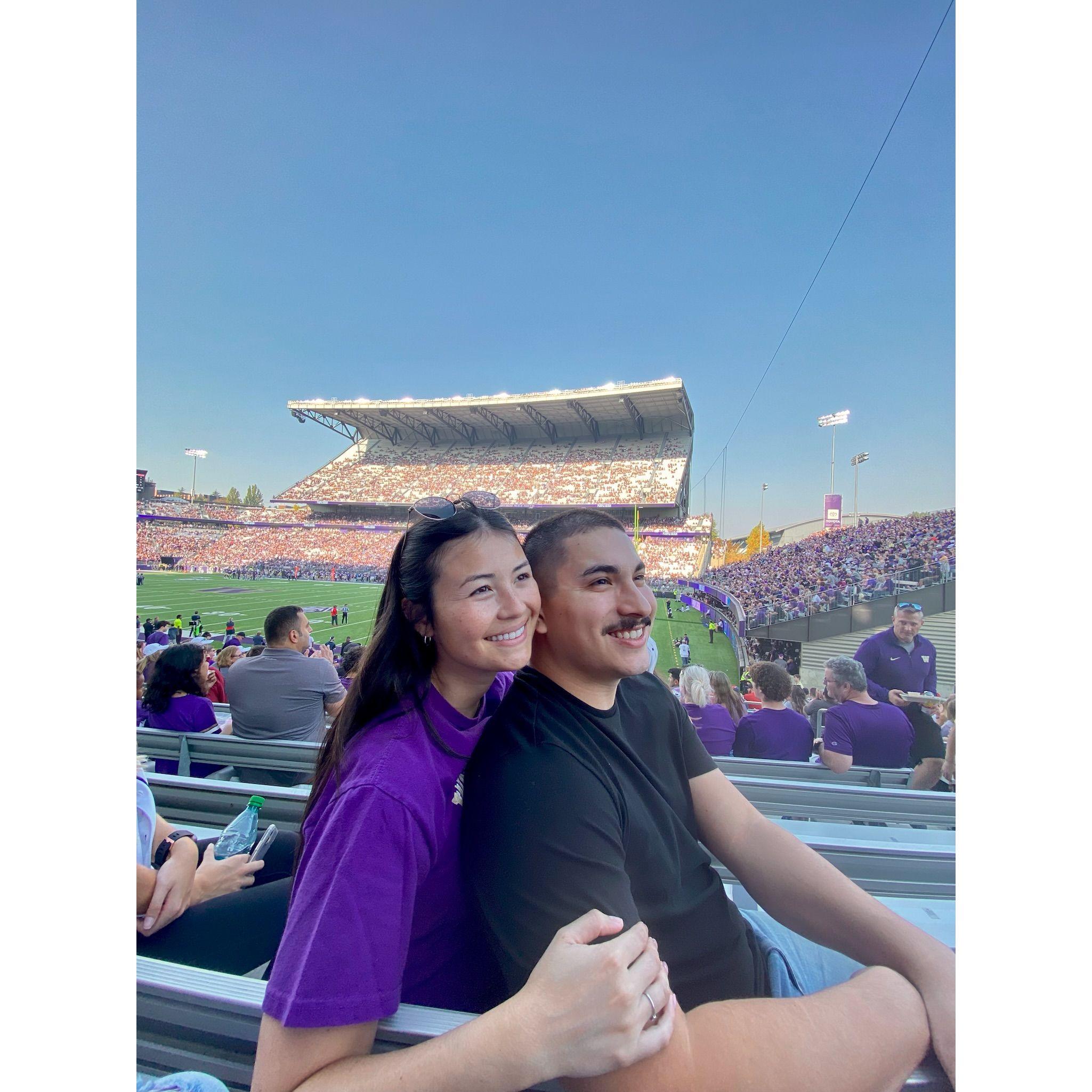 Maddy took Greg to homecoming weekend at the University of Washington (go dawgs)